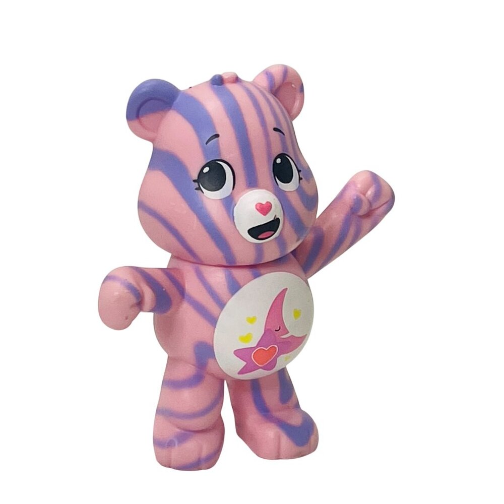 True Dreams Care Bears Mini Figure Pink & Purple Striped Moon & Heart Belly Toy